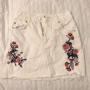 top shop embroidered flower skirt
